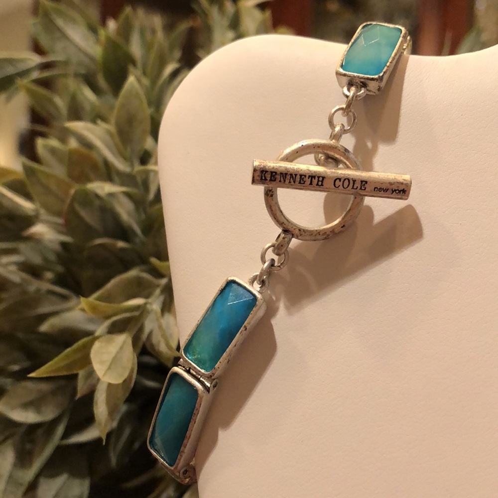 3 for $15 Kenneth Cole Silver and Turquoise bracelet - Picture 1 of 10